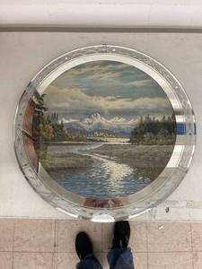 lot 21 image: vintage picture on a mirror