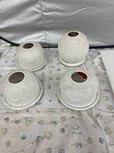 lot 4119 image: hand painted tea lights