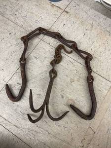 lot 4133 image: vintage chains with hooks