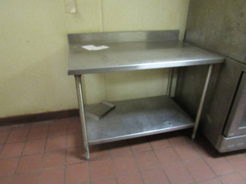 lot 144 image: 48 Fully Stainless Table W Understorage