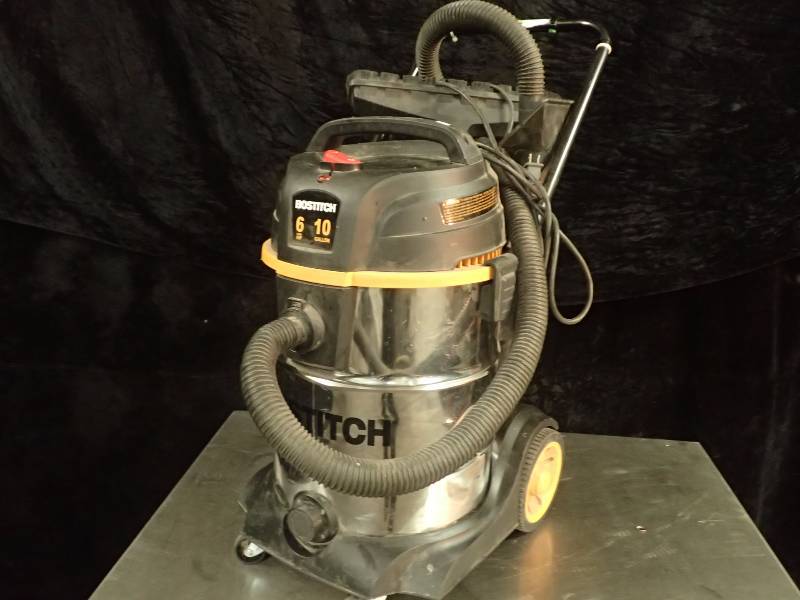 lot 3506 image: Bostitch 10-gallon, 6-peak horse power, 2-stage motor, stainless steel wet dry vaccum