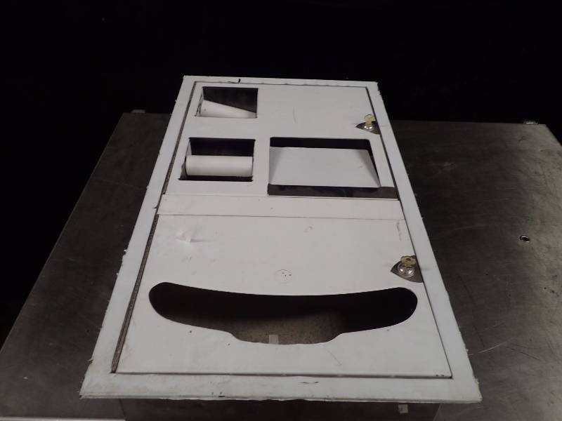 lot 3539 image: Steel All-In-One Tissue and Disposal Bathroom Wall Flush Mount Containment Unit