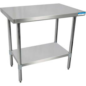 lot 3557 image: BK Resources SVT-6030, 60 W x 30 D, 18 ga. T-430 Stainless Steel Workbench