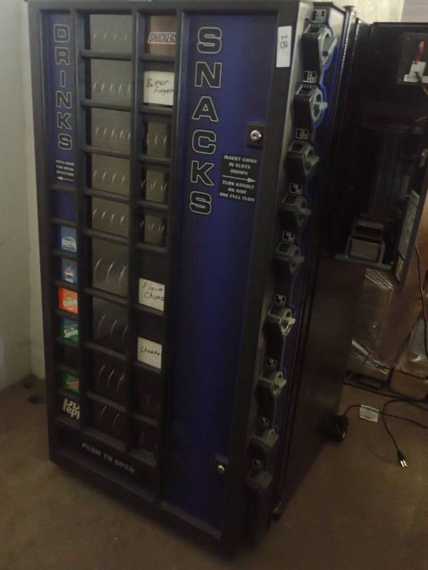 lot 3569 image: Edina Technical Products Snack and Soda Vending Machine with Bill Changer