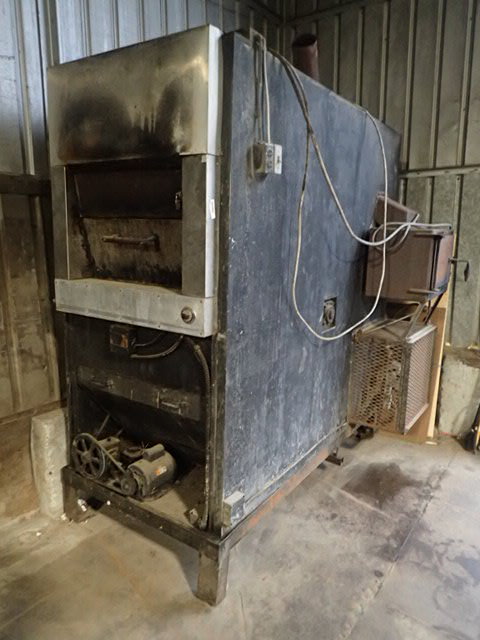 lot 10 image: Huge Commercial Natural Gas Rotisserie Smoker