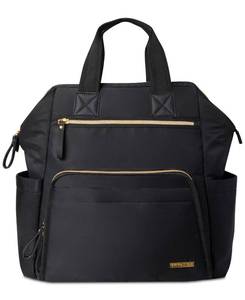 lot 6908 image: Skip Hop Mainframe Wide Open Diaper Backpack, Black, 15 x 14