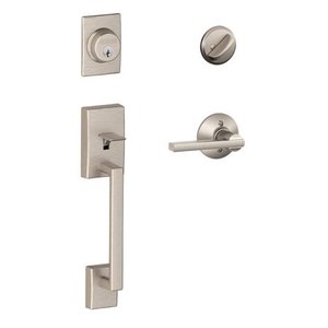 lot 6917 image: Schlage F60v-Lat-Cen Century Exterior Handle Set - Nickel