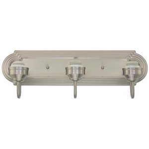 lot 6929 image: Westinghouse 3 Light Wall Brushed Nickel, 7 H x 19.5 W x 6.5