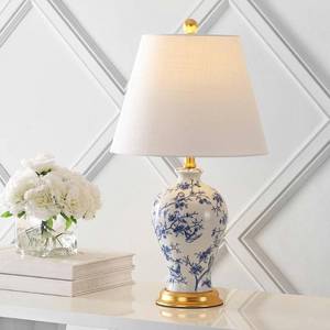 lot 1107 image: JONATHAN Y Grace 24 in. BlueWhite Floral Classic LED Table Lamp
