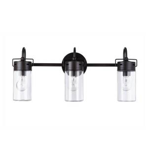 lot 1109 image: Catalina Lighting 24 Farmhouse Bronze 3-Light Vanity Light - Exact Size- Retail$89.98
