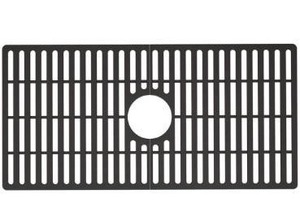 lot 6966 image: VIGO 30 in. x 15 in. Silicone Bottom Grid for 33 in. Single Bowl Kitchen Sink in Black