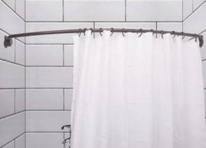 lot 6967 image: Utopia Alley Rustproof 72 Adjustable Curved Fixed Shower Curtain Rod, Black