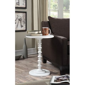 lot 606 image: Convenience Concepts Palm Beach No Tools Spindle Table White