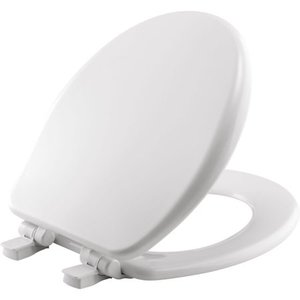 lot 608 image: Bemis 9170Ple4 Alesio Ii Round Closed-Front Toilet Seat - White