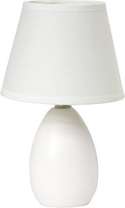 lot 618 image: Simple Designs Mini Egg Oval Ceramic Table Lamp