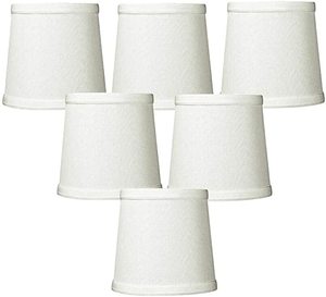 lot 631 image: Set of 6 Light Oatmeal Linen Drum Chande