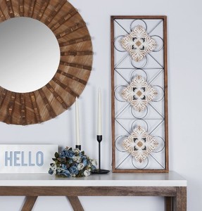 lot 632 image: Stratton Home Decor Framed Floral Scroll