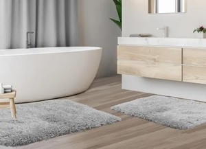 lot 1115 image: Porch & Den Shaggy Non Slip Bath Mat Rugs 3pc