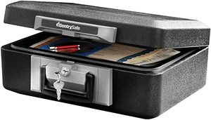 lot 1118 image: A-SentrySafe Briefcase Style Safe 15x11x6H
