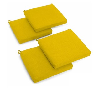 lot 6963 image: Blazing Needle 20 x 20 Solid Indoor Outdoor Cushions, Yellow, 4 Pack