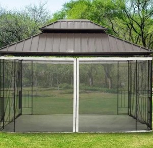 lot 6964 image: Outsunny 10 x 12 Universal Replacement Netting For Gazebo, Black