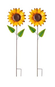 lot 6965 image: Glitzhome 42 H Fall Metal Sunflower Yard, 2 Pack