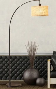 lot 6972 image: Carson Carrington Ylserod Antique Bronze Burlap Arc Lamp, 70 H