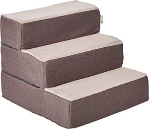 lot 1099 image: Zinus Easy Pet Stairs  Pet Ramp  Pet Ladder, Small, Sand