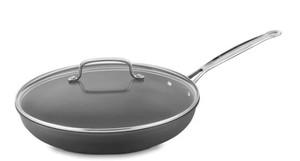 lot 6952 image: Cuisinart Anodized 12 Skillet With Class Cover, Black And Silver