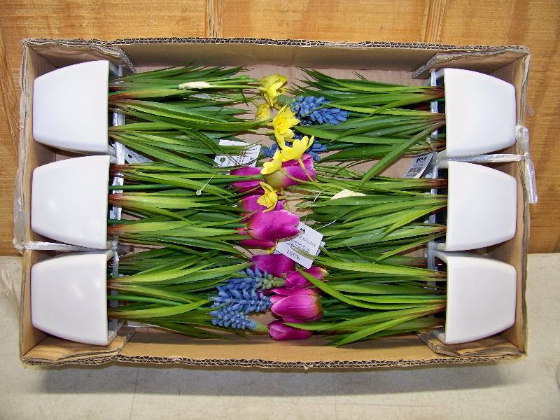 lot 524 image: 6 Mission Gallery Spring Floral Potted Plants