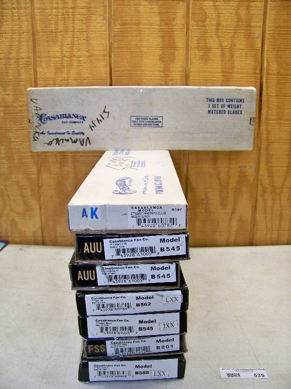 lot 535 image: 8 Sets of Casablanca Replacement Ceiling Fan Blades