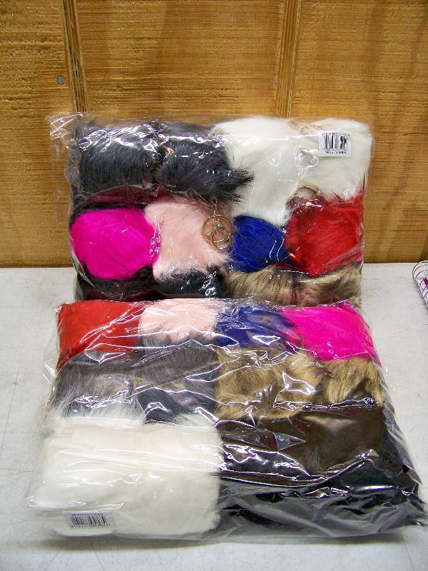 lot 603 image: 24 Fuzzy Key Chains