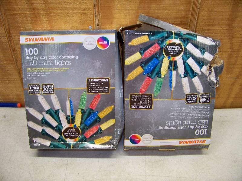 lot 635 image: 2 Sets Sylvania Color Changing LED Mini Lights