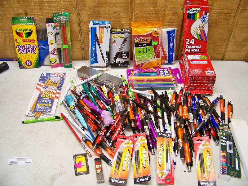 lot 836 image: Ink Pens, Colored Pencils and Pencils