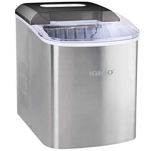 lot 15179 image: Igloo ICEB26SS Automatic Portable Electric Countertop Ice Maker Machine, 26 Pounds in 24 Hours, 9 Ice Cubes Ready in 7 minutes, With Ice Scoop and Basket, Perfect for Water Bottles, Silver