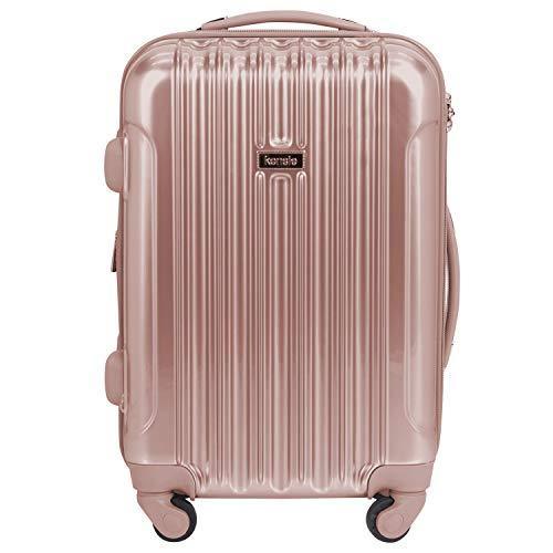 lot 10291 image: kensie Womens Alma Hardside Spinner Luggage, Rose Gold, Carry-On 20-Inch