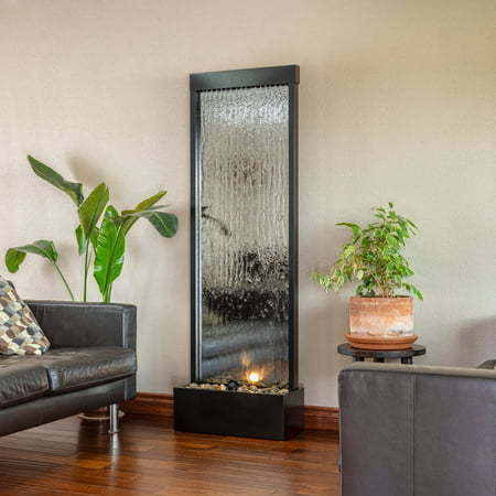 lot 30263 image: Base Only - Alpine Corporation 72 Mirror Waterfall Indoor Outdoor Fountain Gray