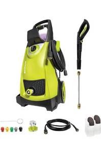 lot 12295 image: Sun Joe SPX3000 2030 Max PSI 1.76 GPM 14.5-Amp Electric High Pressure Washer, Cleans CarsFencesPatios, 15.6 x 13.5 x 33.9