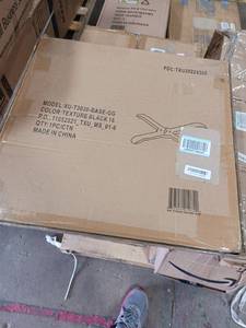 lot 12318 image: Heavy Duty Table Base Replacement, Black Base Xu-t3030-base-gg Cast Textured