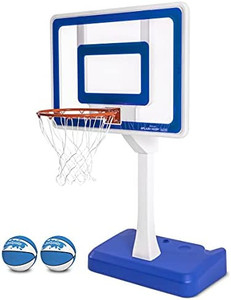lot 22170 image: GoSports Splash Hoop Elite Pool Basketball Hoop with Water Weighted Base, Regulation Steel Rim and 2 Pool Basketballs
