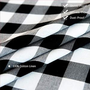 lot 22188 image: Buffalo Plaid Rectangle Tablecloth Cotton Linen Check Plaid Table Cover for Christmas Party Wedding Table Decoration ( 55 x 70 Inch, White & Black )