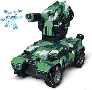 lot 22189 image: Remote Control Tank Car, WQ RC Army Tank Toy, Shooting Water Marbles RC Crawler Truck, 2.4 GHz 4WD Off-Road Military Vehicles with 180° Rotating Turret, Birthday Gifts for Adults Boys Kids Age 6-15
