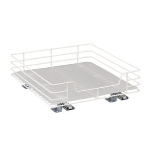 lot 22195 image: Household Essentials 1516-1 Glidez Undersink Sliding Organizer  Pull Out Cabinet Shelf  White  15-Inch