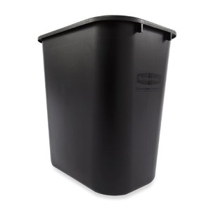 lot 22202 image: Rubbermaid Commercial Products Wastebasket Small 13QT3.25 GAL, for HomeOfficeUnder Desk, Black (FG295500BLA)