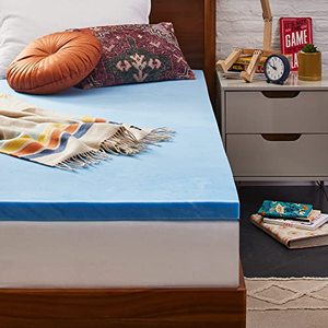 lot 22203 image: Sleep Innovations 2 Inch Cooling Gel Infused Memory Foam Mattress Topper, Twin XL Size, Cool Comfort, Medium Support
