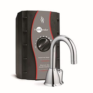 lot 32456 image: $$ InSinkErator HOT100 Instant Hot Water Dispenser System - Faucet & Tank, Chrome, H-HOT100C-SS