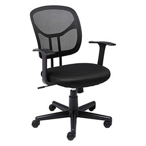 lot 32477 image: Mesh, Mid-Back, Adjustable, Swivel Office Desk Chair with Armrests, Black