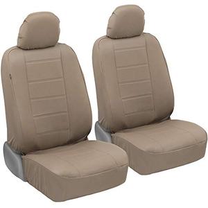 lot 32498 image: UltraLuxe Faux Leather Car Seat Covers, Front Seats Only � Front Seat Cover Set, Padded for Comfort, Universal Fit for Cars Trucks Vans & SUVs (Beige)