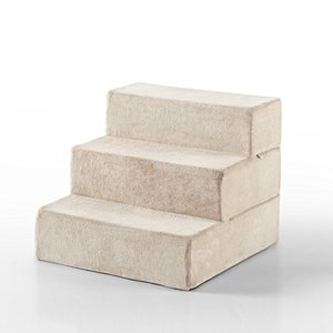 lot 32502 image: Zinus 3 Step Comfort Pet StairsPet RampPet Ladder, Small