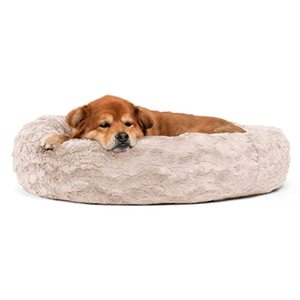 lot 32505 image: Best Friends by Sheri The Original Calming Donut Cat and Dog Bed in Lux Fur Oyster, Medium 30x30